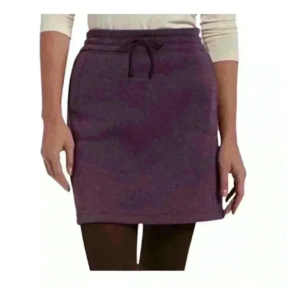 Woolrich BlackBerry Heather Doe Fleece Short Drawstring Skirt Size XS - Picture 2 of 8